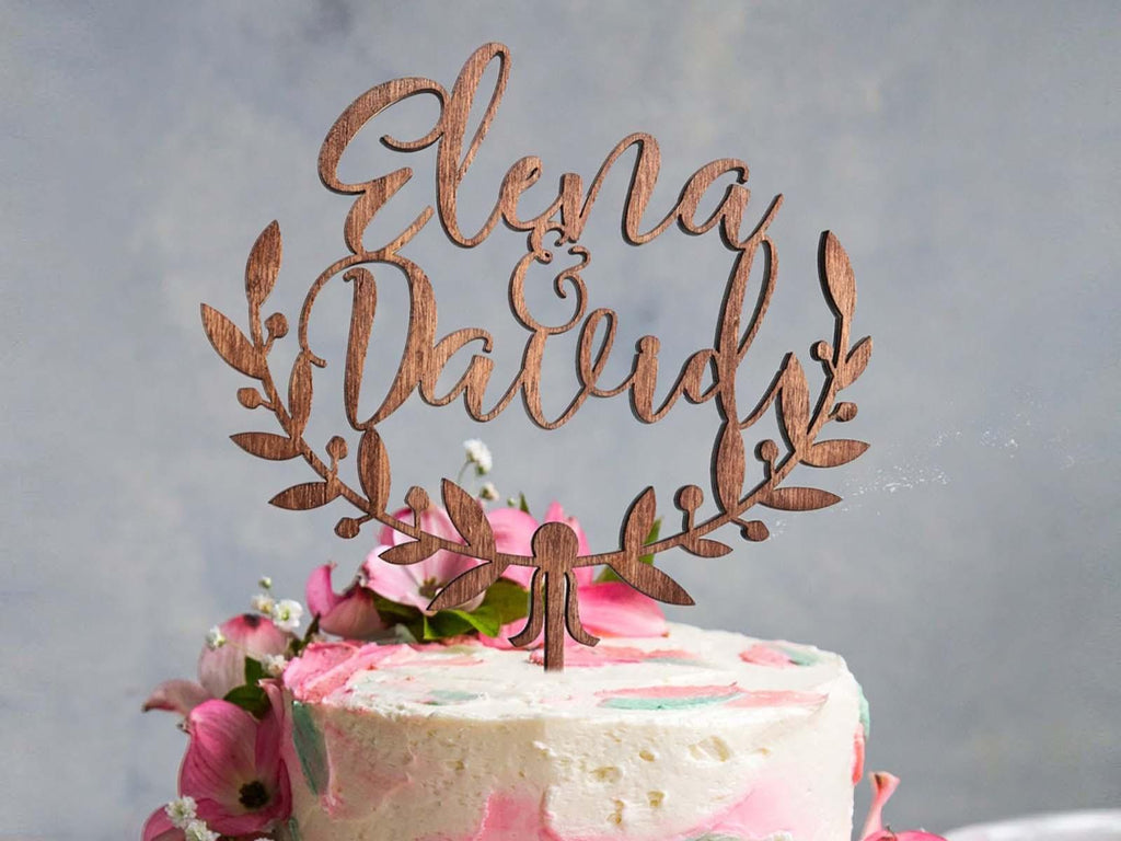 Cake Topper joyeux anniversaire - Cake Topper en bois pour gâteau